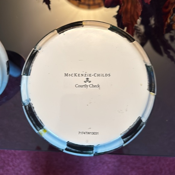 McKenzie Childs Courtly check squashed pot - Picture 4 of 5